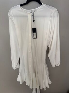 Gianni Bini White Button-Front Dress